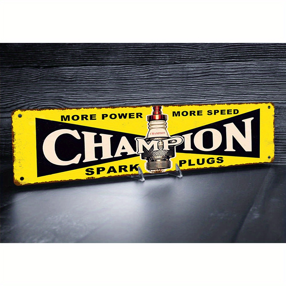 Victor Racket Jetspeed - Letrero Metálico Vintage Champion Spark Plugs,