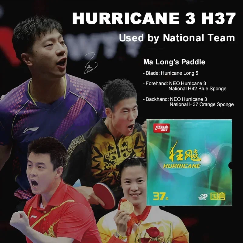Table Tennis Backhand - DHS-Hurricane 3 H37 Goma para tenis