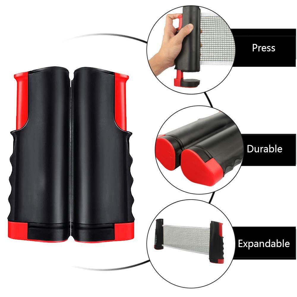 Red de ping pong retráctil con - Table Tennis Net Set reseña y precio