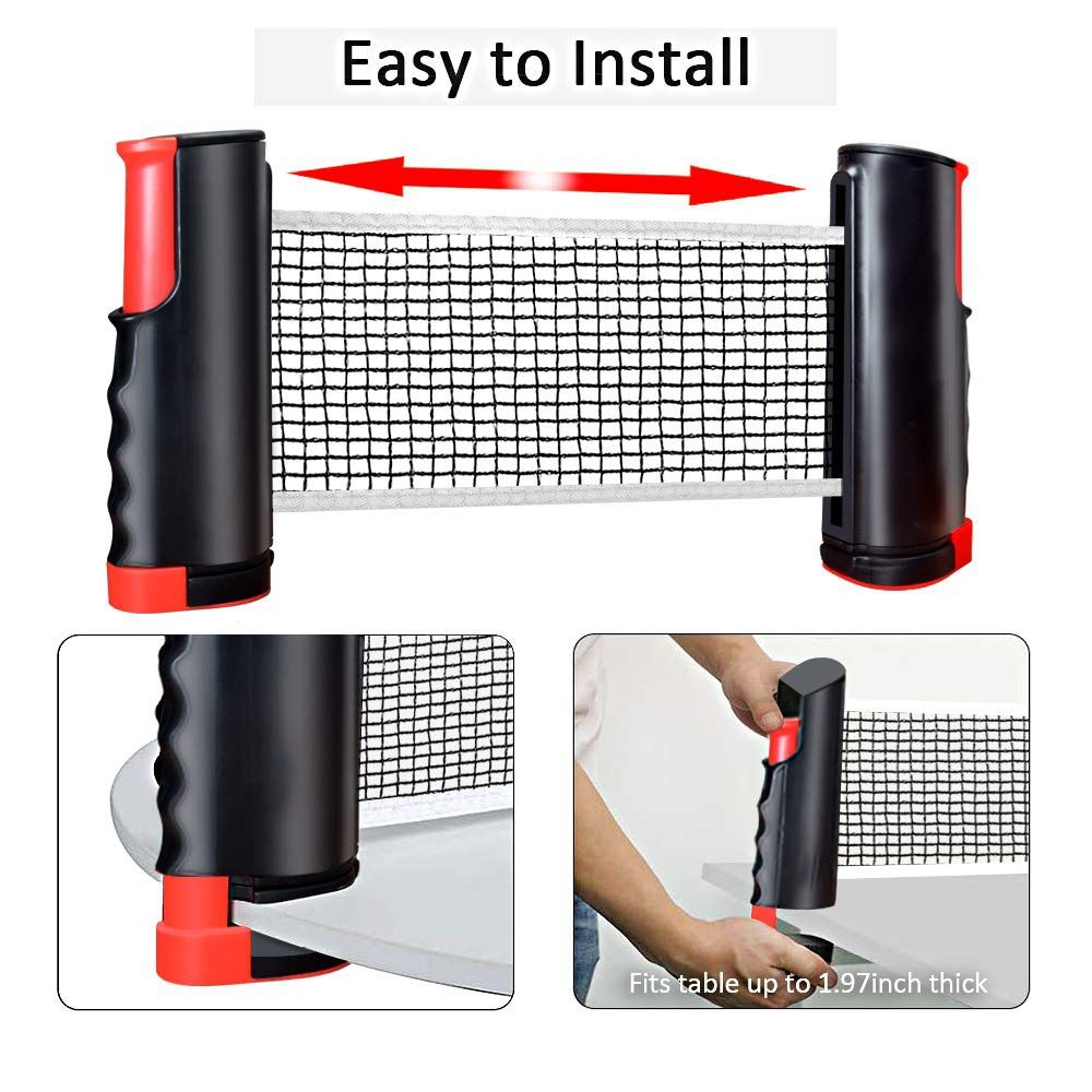 Red de ping pong retráctil con - Table Tennis Net Set reseña y precio